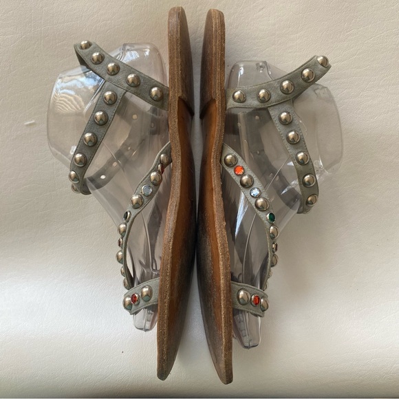 Golden Goose Women’s 41 Or 10 Studded Suede Strappy Sandal Authentic - Picture 6 of 12